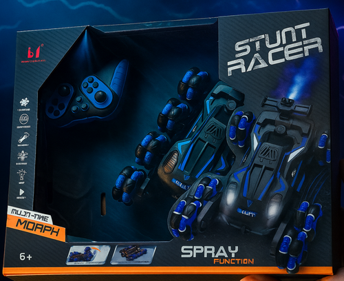 خرید ماشین کنترلی Stunt Racer حرفهای | ماشین کنترلی اسپری دود 8 چرخ نمایشی