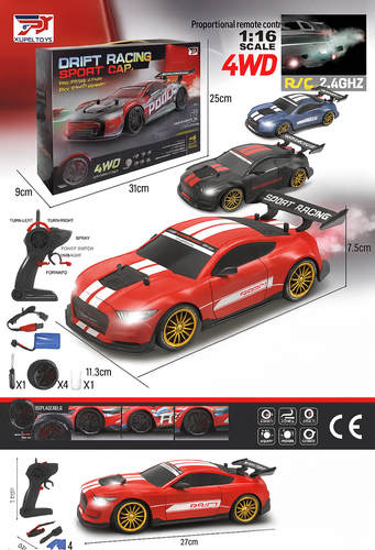 ماشین کنترلی رنجرور دریفت 4WD دودزا مقیاس 1:16 با لاستیک قابلتعویض و ریموت 2.4GHz حرفه ای