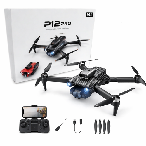 کوادکوپتر مدل P12 pro به همراه سنسور موانع 4 جهته